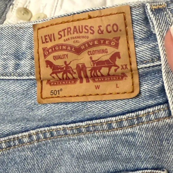 LEVI’S 501 Classic High Rise Button Fly Denim Shorts Size 31 - Image 5