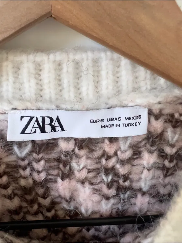 Zara Floral Print Jacquard Knit Chunky Sweater - Image 5