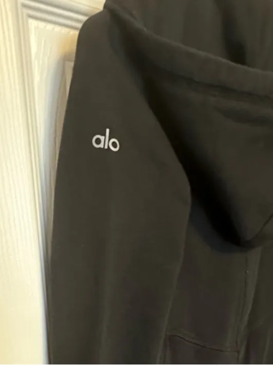 ALO Yoga Black Hooded Zip-Up Jacket - Image 8