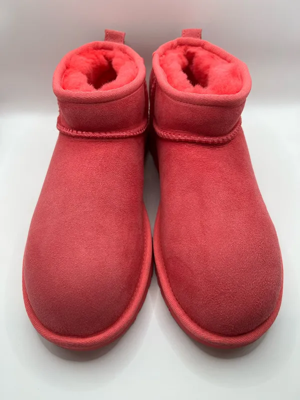 UGG Classic Ultra Mini Boots Women’s US 7 Pink Sheepskin Suede Cozy Slippers - Image 3