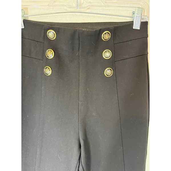 Zara black pants with nautical gold buttons size M - Image 2