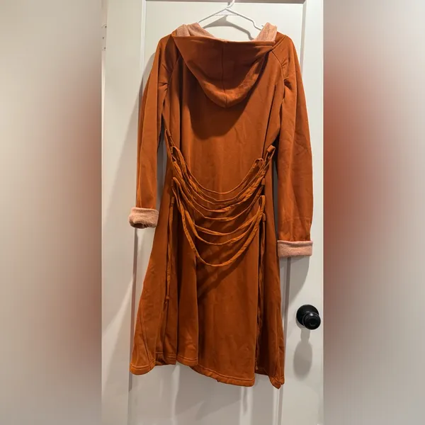 Source Unknown Orange Zip Up Hoodie Cardigan 100%‎ Cotton Size Small - Image 8