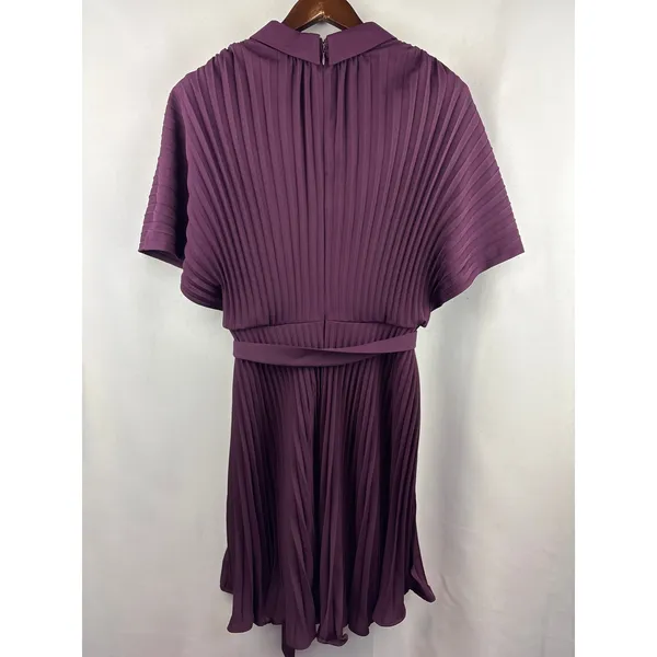Women’s DKNY Size 18 Dark Plum Pleated Midi Dress - Image 3