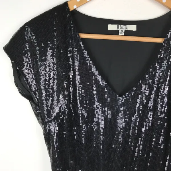 BB Dakota Black Sequin Dress NEW XS - Image 4