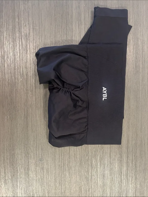 AYBL Black High-Waisted Leggings with Elastic Cuff Ankles Size S - Image 2