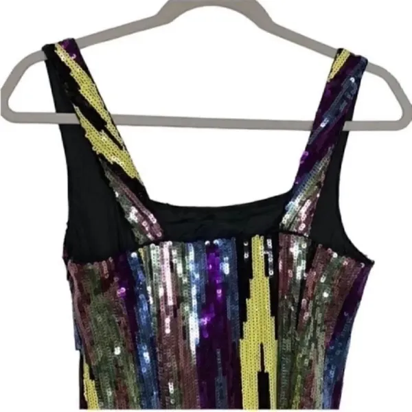 Aqua Sequin Multi-colored Body-con Dress (Size XS) - Image 4