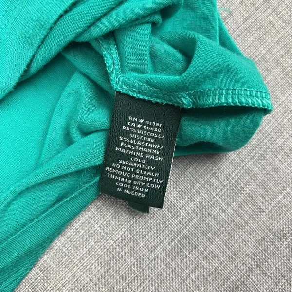 Lauren Ralph Lauren Tunic T-Shirt Womens M Green Dolman Sleeve Jersey Stretch - Image 7
