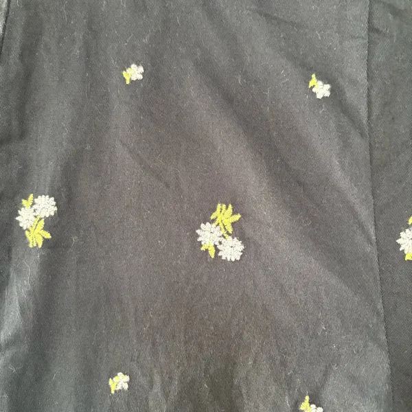 Urban Outfitters Black Daisy Embroidered Kick Flare Cropped Pants - Image 5