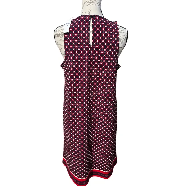 Banana Republic NWT Womens‎ Navy Red Geometric Sleeveless Shift Dress Medium - Image 4