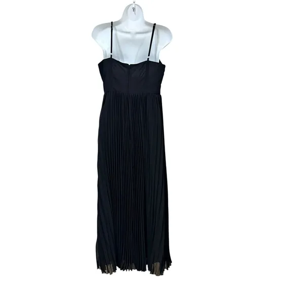 Zeflows Womens Black Corset Pleated Maxi Dress Sleeveless Square Neck Size M - Image 2