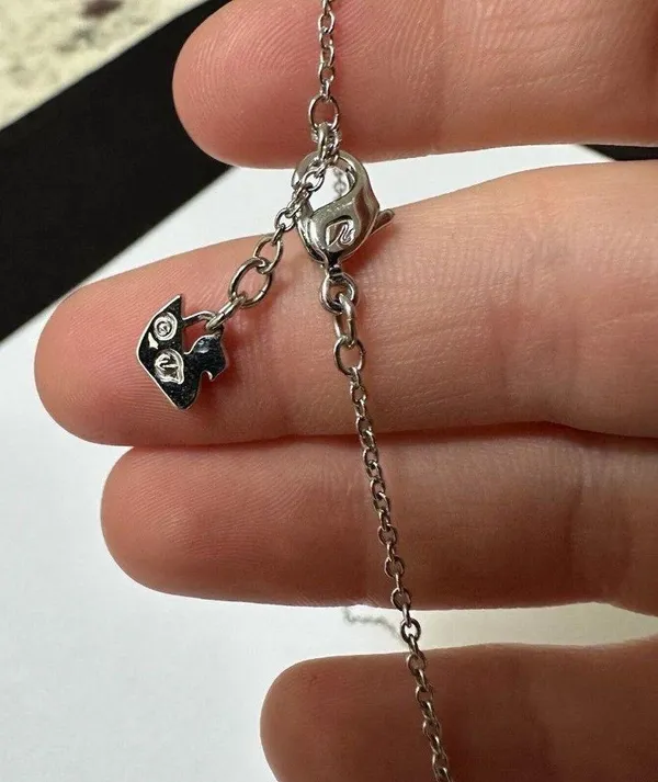 Swarovski (Swan Signed) Crystal Teardrop Silver Tone Necklace - Image 8