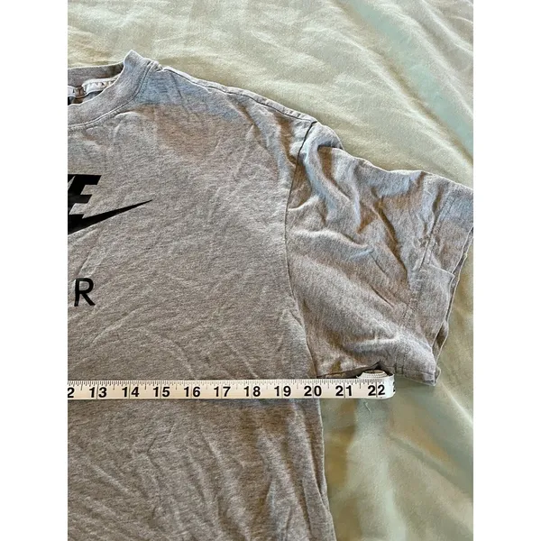 Nike Air Shirt Women's Plus Short Sleeve Small Lounge Crop Swoosh Gray - Image 2
