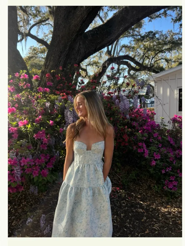 Maison Amory Windsor Dress in Light Blue Size XS - Image 3
