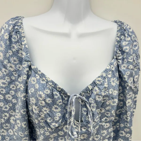 Wild Fable White Puff Sleeve Crop Blouse - Image 2