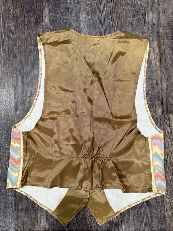 Vintage 1980s Facets floral and geometric patterned vest - Image 7