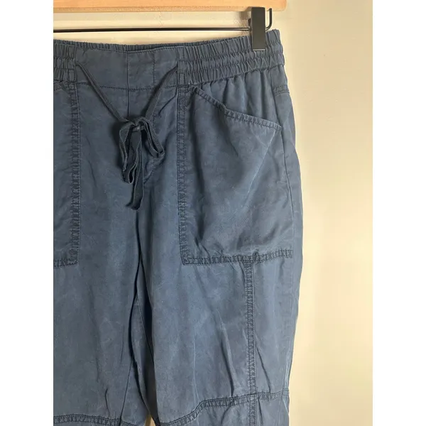 Banana Republic Navy Blue Tencel Lyocell‎ Utility Joggers Petite Small Pockets - Image 3