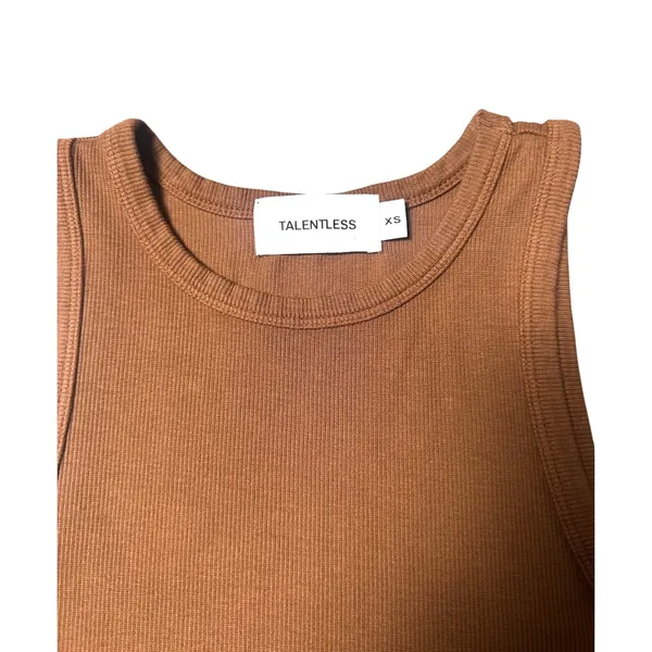Talentless Brown Ribbed Tank Dress - Image 2