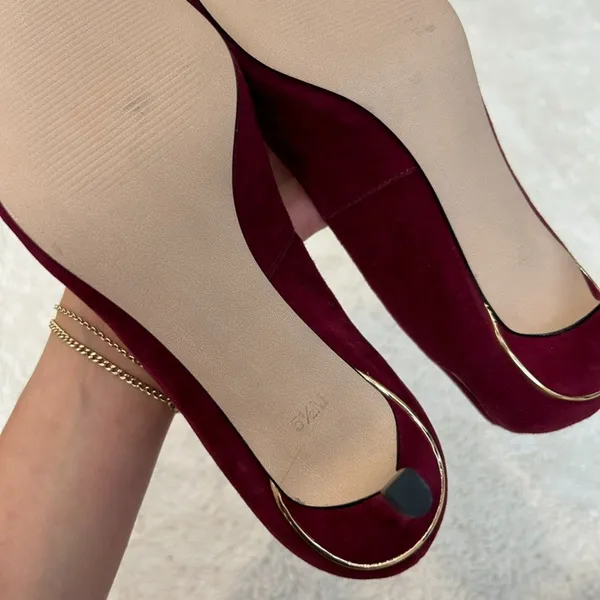 NWOT Talbots Womens Burgundy Suede 2” Classic Heels Pointed Toe 5.5 M - Image 5