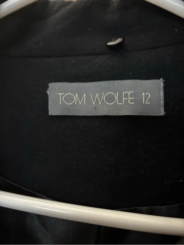 Vintage Tom Wolfe black cropped gothic, tactical aesthetic wool jacket Size 12 - Image 2