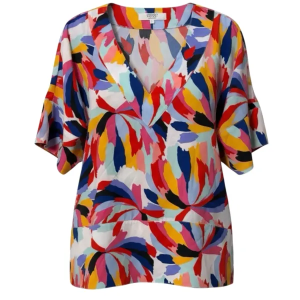 Crosby by Mollie Burch Colorful Art Teacher Core Babydoll Blouse Size Large - Image 2