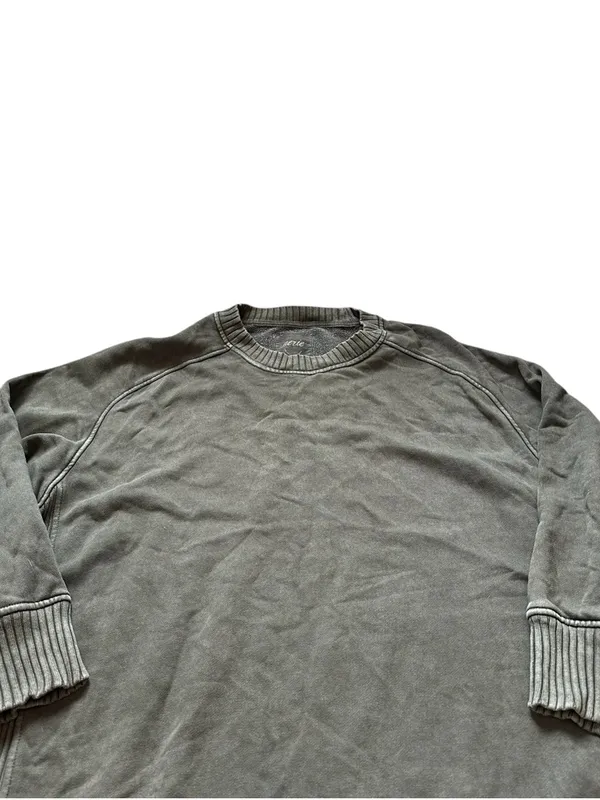 Aerie Crewneck Sweatshirt Olive Green Loungewear Oversized Relaxed Fit - Image 3