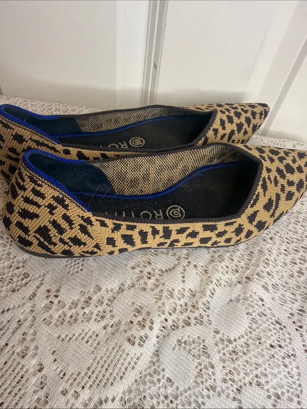 Rothy's Leopard Print Pointed Flats slip on sz 7 - Image 4