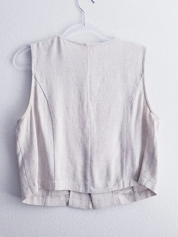 Pink Lily Cream Button Vest - Image 5