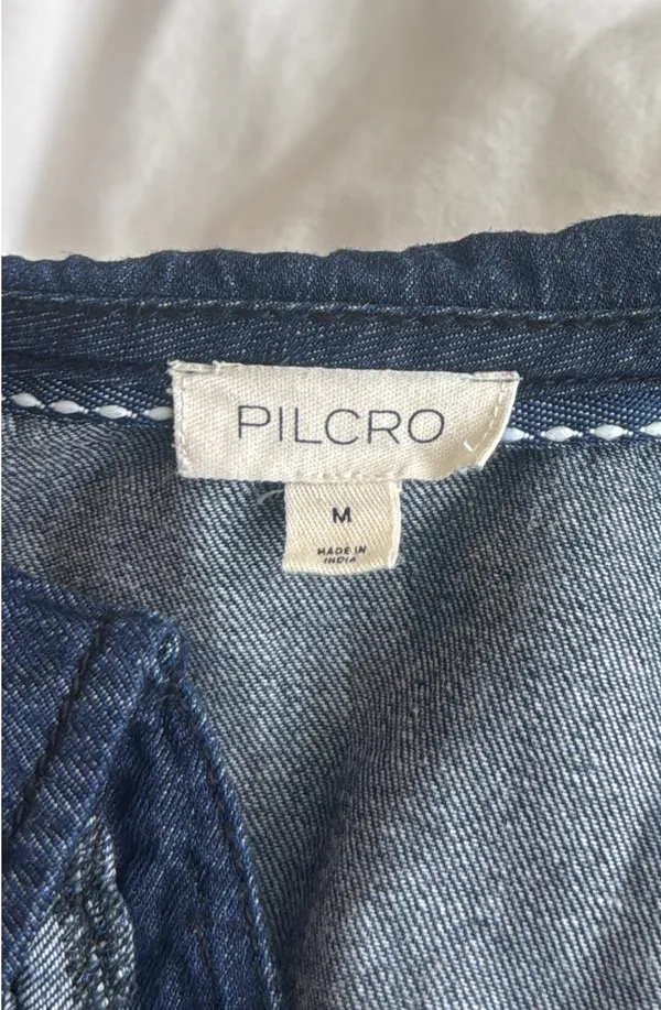 Anthropologie The Keira Denim Waisted Blouse by Pilcro - Image 5