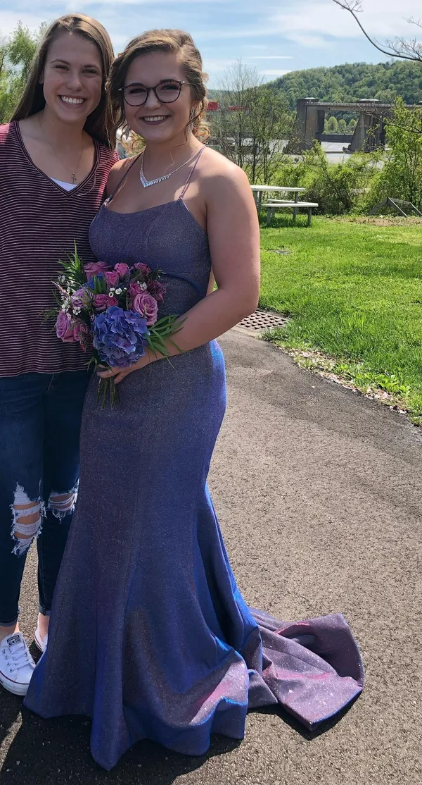 Sherri Hill Purple Glittery Prom Dress! - Image 8