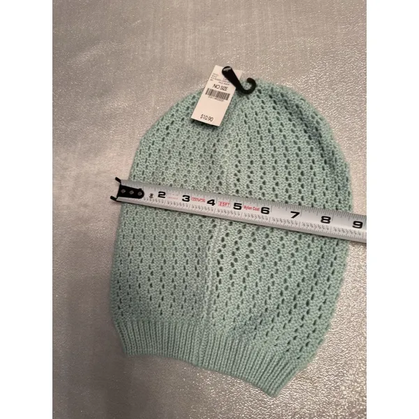 NWT Baby Blue Beanie Knit Teal Women's Hat Slouchy Cozy Comfy - Image 2