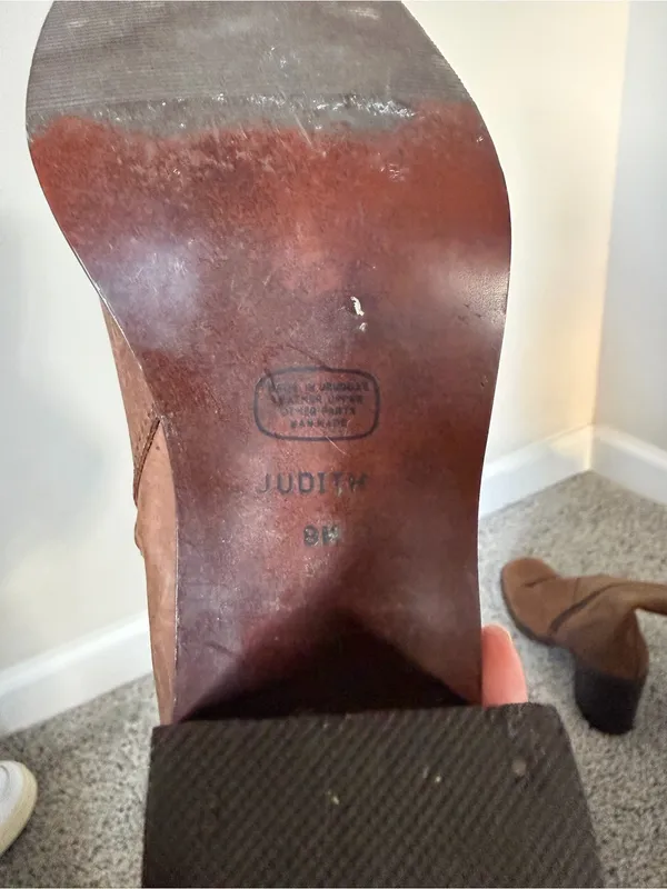 Women's Brown Genuine Leather JUDITH Ankle Booties Size 8 M - Image 5