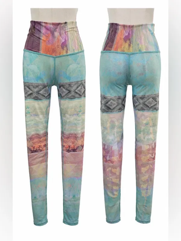 Teeki Tarot Magic Hot Pant Leggings Small Abstract Eco Lux Yoga Athleisure - Image 3