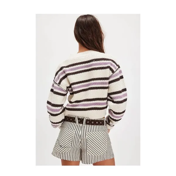 NWT Free‎ People | FP Lila Stripe Cardi / Ivory Combo Sz Small - Image 7