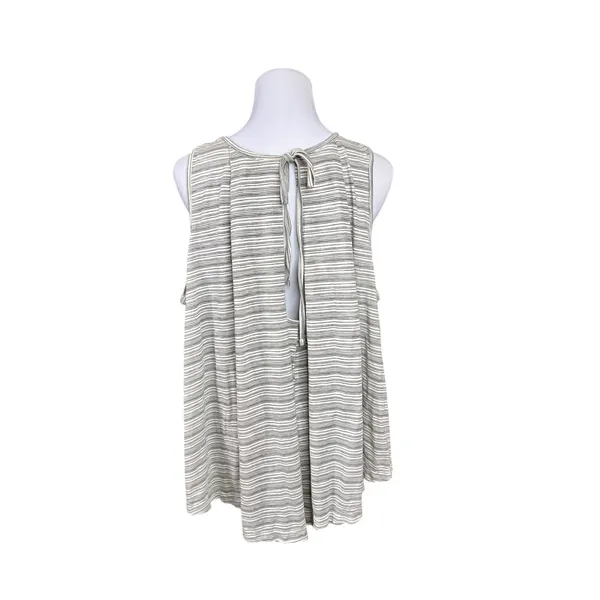 Free People Turn it Up Cream Striped High-low Tank Top SMALL‎ NWT Baggy Y2k - Image 6