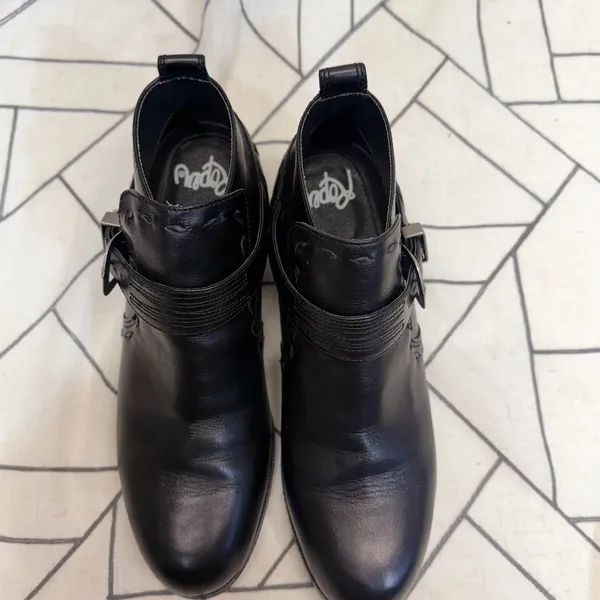 Roper Ankle Boots Womens Size 10 Black Leather Western Buckle‎ Strap Round - Image 7