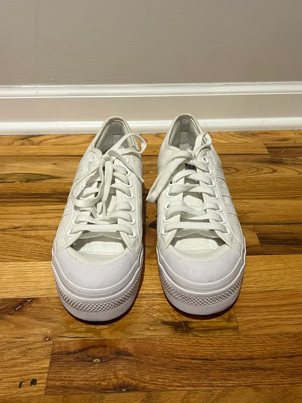 Adidas Women’s Nizza Platform White Lace Up Sneakers (Size 11) - Image 2