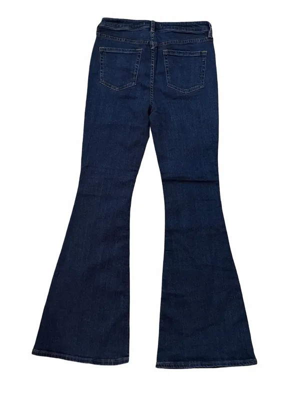 Free People High-Rise Flare Jeans Women’s 29 Dark Wash Stretch Denim Retro 30x31 - Image 3