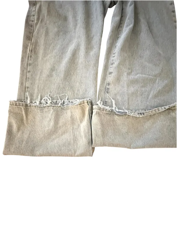 EDIKTED Light Wash Wide Leg Baggy Jeans Womens XL Y2K Double Button - Image 6