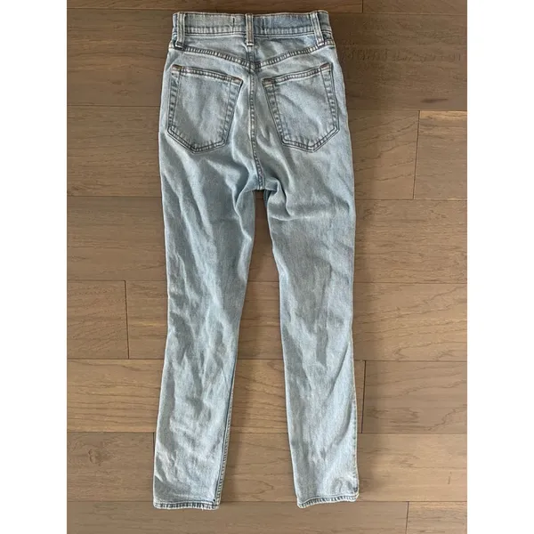 Abercrombie & Fitch High Rise Slim Straight Jeans Size 25 - Image 5