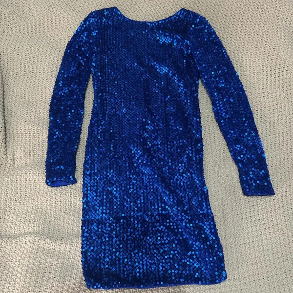 Motel Rocks Blue Sequin Mini Dress - Image 2