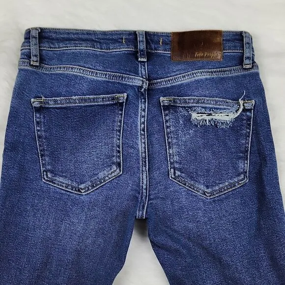 Free People‎ -01 Color-Blocked Crop Flare Jeans Women's size 27 - Image 7