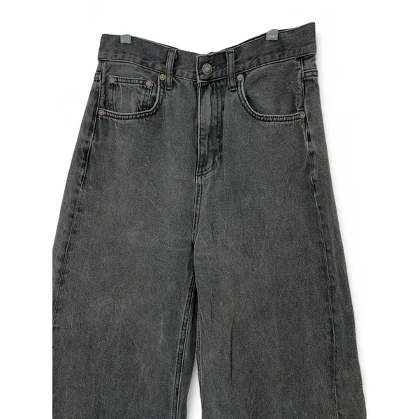 We the Free People 28 Libre Wide Leg Jeans Denim Washed Black Flare 31" inseam - Image 3