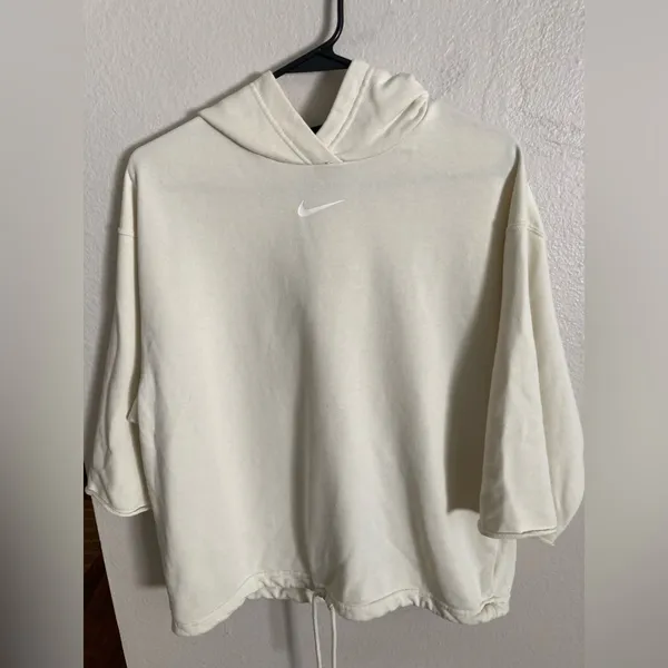 Nike Icon Clash Cream Boxy Tie Front Sweatshirt Hoodie Size Small Pullover - Image 4