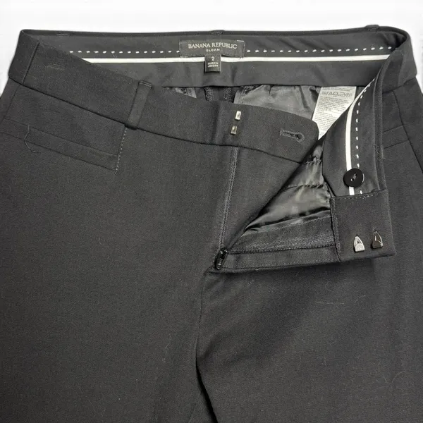 Banana Republic Sloan Flat Front Chino Dress Pants Black 2 - Image 3