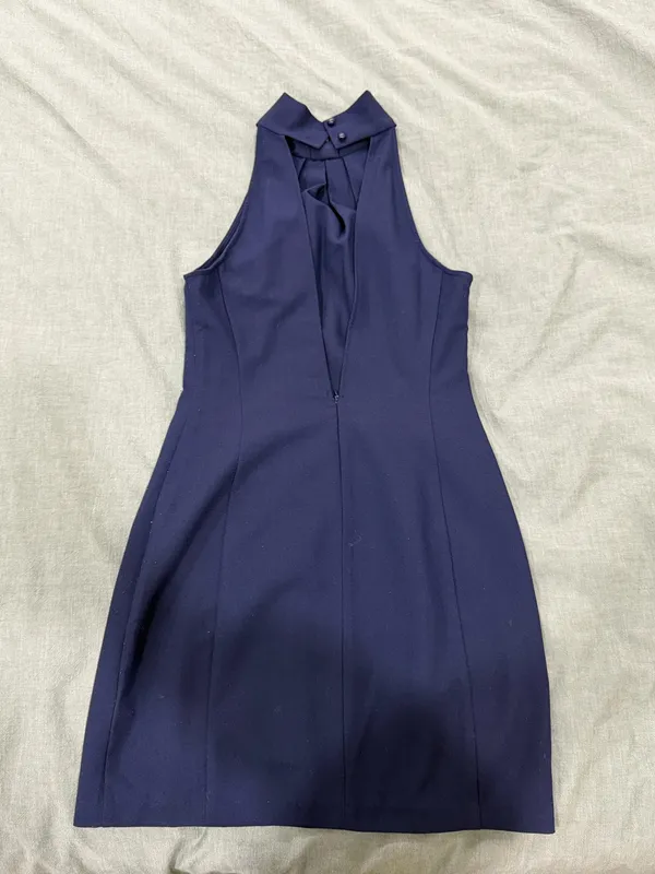 Cute Navy Cocktail Dress Blue Size 4 - Image 2