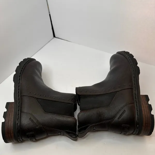 Sorel Womens 7.5 Lennox Chelsea Stud Waterproof Boots Brown Leather - Image 9