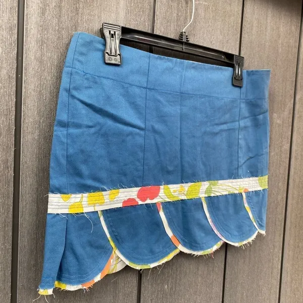 preloved Anthropologie‎ Mini Skirt Blue - Image 3