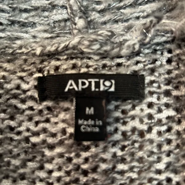 Apt. 9 Silver/Gray Knit Sweater long sleeve open front Holiday sparkle size M - Image 3