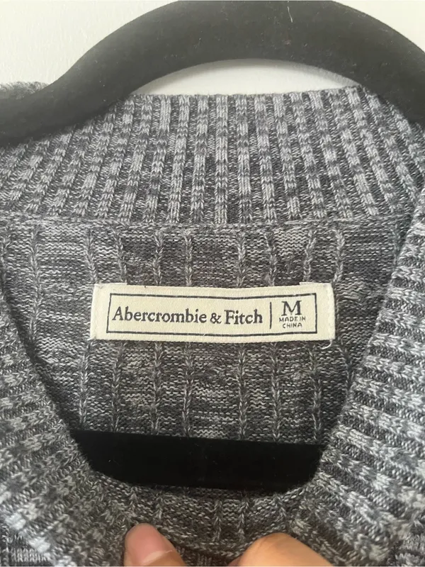 Abercrombie Gray Knit Ribbed Sweater Dress Medium Mock Neck Minimalist Capsule - Image 5
