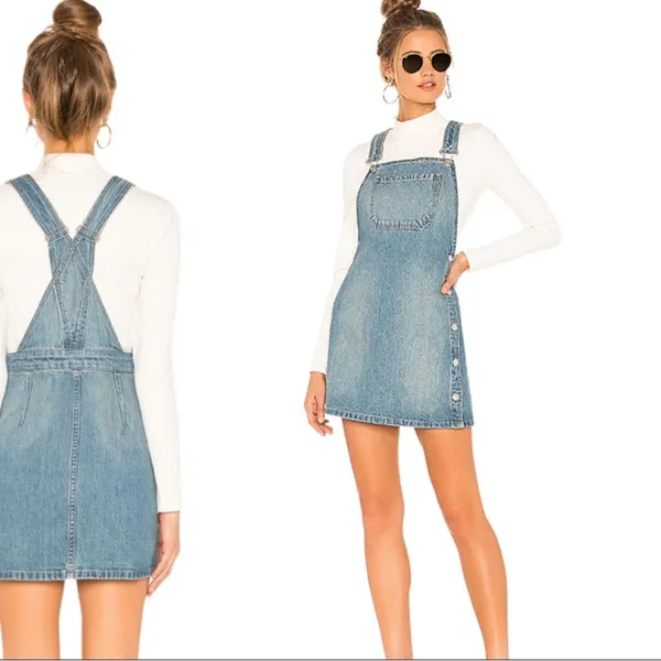 Free People - Louise Denim Skirtall Overall Skirt size 4 - Image 3